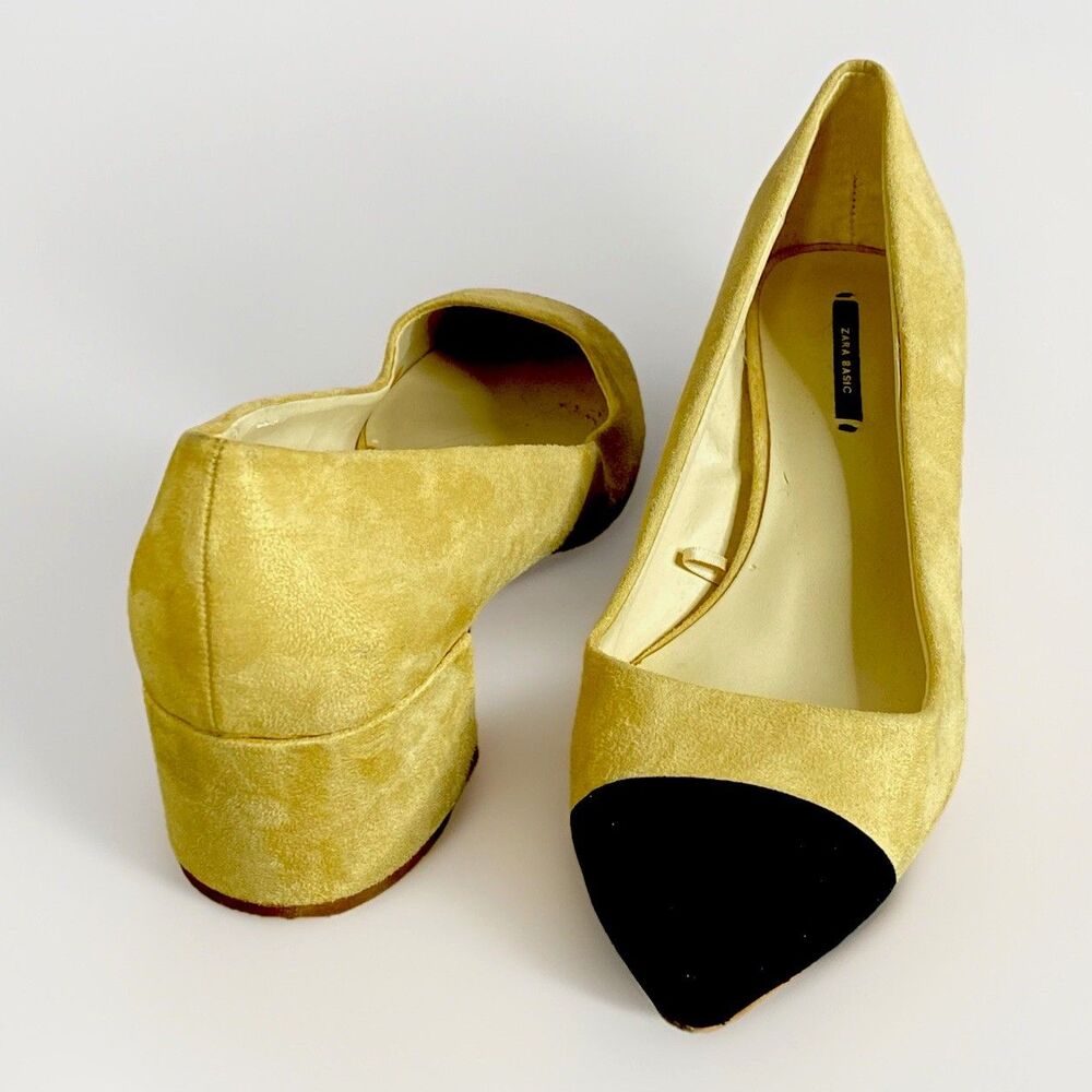 Zara Basic Collection Beige And Black Pointed Toe… - image 3